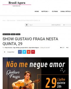 Gustavo Fraga divulgado no Brasil Agora