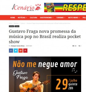 Gustavo Fraga divulgado na Revista Cenário Minas