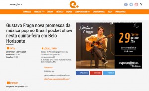 Matéria no Estado de Minas sobre o show do Gustavo Fraga